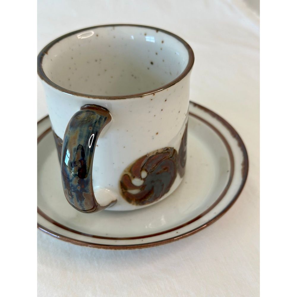 Handmade teacup and saucer plate